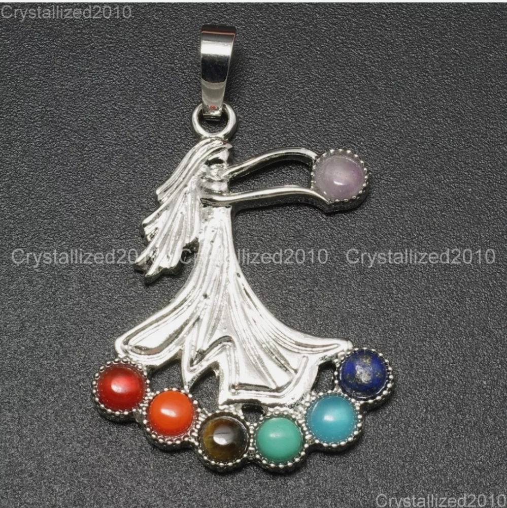 (3 For $15) Chakra Goddess Necklace With Pendant